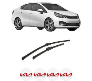 Set stergatoare auto KIA RIO III Saloon (UB) din 2011-2017, pentru parbriz auto, 2 bucati, Bosch Aerotwin Retrofit, din cauciuc siliconat rezistent, 4 Stickere Auto KIA - Img 2