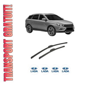 Set stergatoare auto LADA GRANTA Estate (2194_) din 2021, pentru parbriz auto, 2 bucati, Bosch Aerotwin Retrofit, din cauciuc siliconat rezistent, 4 Stickere Auto LADA