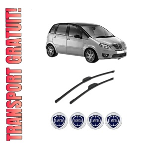 Set stergatoare auto LANCIA MUSA (350_) din 2004-2012, pentru parbriz auto, 2 bucati, Bosch Aerotwin Retrofit, din cauciuc siliconat rezistent, 4 Stickere Auto LANCIA