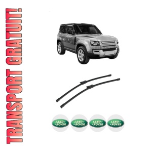 Set stergatoare auto LAND ROVER DEFENDER Station Wagon (L663) din 2019-2023, pentru parbriz auto, 2 bucati, Bosch Aerotwin, din cauciuc siliconat rezistent, 4 Stickere Auto LAND ROVER