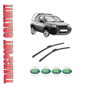 Set stergatoare auto LAND ROVER FREELANDER I Soft Top (L314) din 1998-2006, pentru parbriz auto, 2 bucati, Bosch Aerotwin Retrofit, din cauciuc siliconat rezistent, 4 Stickere Auto LAND ROVER