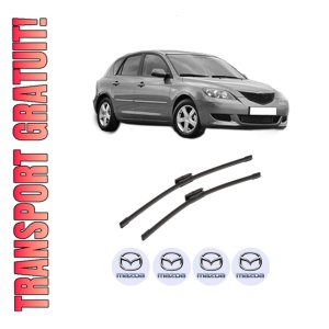 Set stergatoare auto MAZDA 3 (BK) din 2003-2009, pentru parbriz auto, 2 bucati, Bosch Aerotwin Multi, din cauciuc siliconat rezistent, 4 Stickere Auto MAZDA