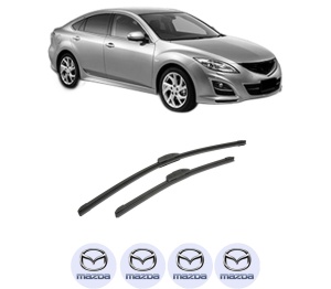 Set stergatoare auto MAZDA 6 Saloon (GH) din 2007-2013, pentru parbriz auto, 2 bucati, Bosch Aerotwin Retrofit, din cauciuc siliconat rezistent, 4 Stickere Auto MAZDA - Img 2