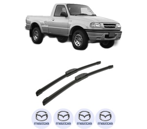 Set stergatoare auto MAZDA B-SERIE (UN) din 1999-2006, pentru parbriz auto, 2 bucati, Bosch Aerotwin Retrofit, din cauciuc siliconat rezistent, 4 Stickere Auto MAZDA - Img 2