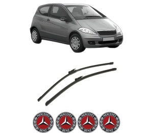 Set stergatoare auto MERCEDES-BENZ A-CLASS (W169) din 2004-2012, pentru parbriz auto, 2 bucati, Bosch Aerotwin, din cauciuc siliconat rezistent, 4 Stickere Auto MERCEDES-BENZ - Img 2