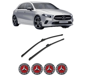 Set stergatoare auto MERCEDES-BENZ A-CLASS (W177) din 2018-2020, pentru parbriz auto, 2 bucati, Bosch Aerotwin, din cauciuc siliconat rezistent, 4 Stickere Auto MERCEDES-BENZ - Img 2