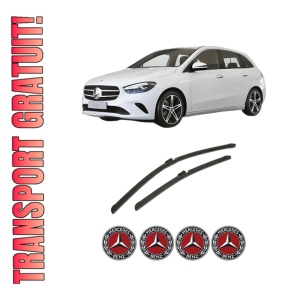 Set stergatoare auto MERCEDES-BENZ B-CLASS Sports Tourer (W247) din 2018-2022, pentru parbriz auto, 2 bucati, Bosch Aerotwin, din cauciuc siliconat rezistent, 4 Stickere Auto MERCEDES-BENZ