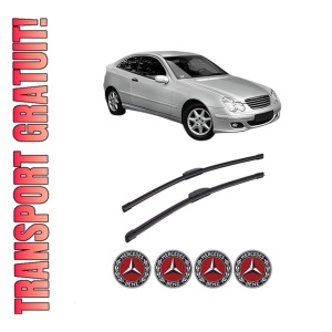 Set stergatoare auto MERCEDES-BENZ C-CLASS Coupe (CL203) din 2001-2008, pentru parbriz auto, 2 bucati, Bosch Aerotwin Retrofit, din cauciuc siliconat rezistent, 4 Stickere Auto MERCEDES-BENZ