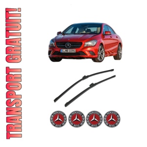 Set stergatoare auto MERCEDES-BENZ CLA Coupe (C117) din 2013-2019, pentru parbriz auto, 2 bucati, Bosch Aerotwin, din cauciuc siliconat rezistent, 4 Stickere Auto MERCEDES-BENZ