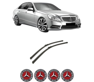 Set stergatoare auto MERCEDES-BENZ E-CLASS (W212) din 2009-2016, pentru parbriz auto, 2 bucati, Bosch Aerotwin, din cauciuc siliconat rezistent, 4 Stickere Auto MERCEDES-BENZ - Img 2