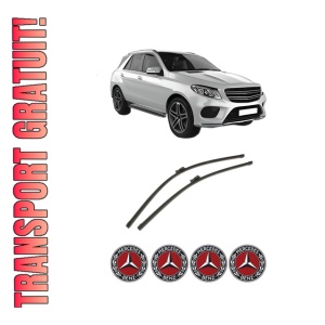 Set stergatoare auto MERCEDES-BENZ GLE (W166) din 2015-2018, pentru parbriz auto, 2 bucati, Bosch Aerotwin, din cauciuc siliconat rezistent, 4 Stickere Auto MERCEDES-BENZ