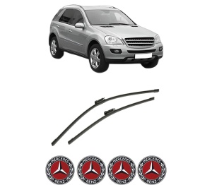 Set stergatoare auto MERCEDES-BENZ M-CLASS (W164) din 2005-2011, pentru parbriz auto, 2 bucati, Bosch Aerotwin, din cauciuc siliconat rezistent, 4 Stickere Auto MERCEDES-BENZ - Img 2