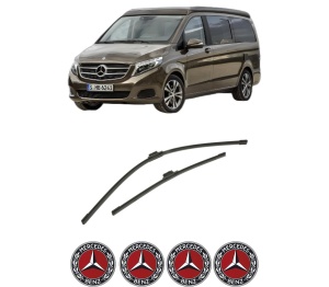 Set stergatoare auto MERCEDES-BENZ MARCO POLO Camper (W447) din 2015-2021, pentru parbriz auto, 2 bucati, Bosch Aerotwin, din cauciuc siliconat rezistent, 4 Stickere Auto MERCEDES-BENZ - Img 2