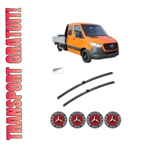 Set stergatoare auto MERCEDES-BENZ SPRINTER 3,5-t Platform/Chassis (B907, B910) din 2018-2024, pentru parbriz auto, 2 bucati, Bosch Aerotwin, din cauciuc siliconat rezistent, 4 Stickere Auto MERCEDES-BENZ