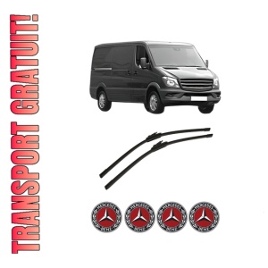 Set stergatoare auto MERCEDES-BENZ SPRINTER 4,6-t Van (B906) din 2006-2018, pentru parbriz auto, 2 bucati, Bosch Aerotwin, din cauciuc siliconat rezistent, 4 Stickere Auto MERCEDES-BENZ