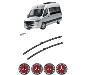 Set stergatoare auto MERCEDES-BENZ SPRINTER 4-t Tourer Bus (B907) din 2018-2022, pentru parbriz auto, 2 bucati, Bosch Aerotwin, din cauciuc siliconat rezistent, 4 Stickere Auto MERCEDES-BENZ - Img 2