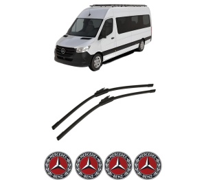 Set stergatoare auto MERCEDES-BENZ SPRINTER 5-t Bus (B906) din 2009-2018, pentru parbriz auto, 2 bucati, Bosch Aerotwin, din cauciuc siliconat rezistent, 4 Stickere Auto MERCEDES-BENZ - Img 2
