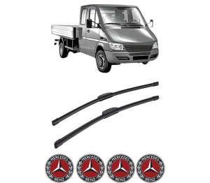 Set stergatoare auto MERCEDES-BENZ SPRINTER 5-t Platform/Chassis (B905) din 2001-2006, pentru parbriz auto, 2 bucati, Bosch Aerotwin Retrofit, din cauciuc siliconat rezistent, 4 Stickere Auto MERCEDES-BENZ - Img 2