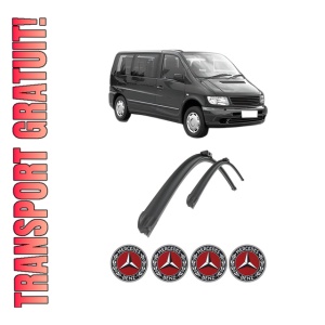 Set stergatoare auto MERCEDES-BENZ V-CLASS (638/2) din 1996-2003, pentru parbriz auto, 2 bucati, Bosch Aerotwin Retro Truck, din cauciuc siliconat rezistent, 4 Stickere Auto MERCEDES-BENZ