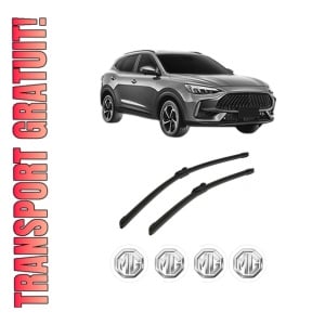 Set stergatoare auto MG MG HS (AS23) din 2020-2023, pentru parbriz auto, 2 bucati, Bosch Aerotwin, din cauciuc siliconat rezistent, 4 Stickere Auto MG