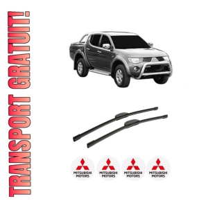 Set stergatoare auto MITSUBISHI L200 / TRITON Platform/Chassis (KA_T, KB_T) din 2008-2015, pentru parbriz auto, 2 bucati, Bosch Aerotwin Retrofit, din cauciuc siliconat rezistent, 4 Stickere Auto MITSUBISHI