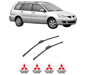 Set stergatoare auto MITSUBISHI LANCER VII Estate (CS_W, CT_W) din 2003-2008, pentru parbriz auto, 2 bucati, Bosch Aerotwin Retrofit, din cauciuc siliconat rezistent, 4 Stickere Auto MITSUBISHI - Img 2