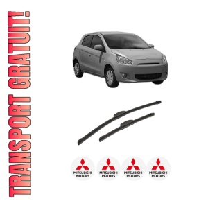 Set stergatoare auto MITSUBISHI MIRAGE / SPACE STAR VI Hatchback (A0_A) din 2012-2020, pentru parbriz auto, 2 bucati, Bosch Aerotwin Retrofit, din cauciuc siliconat rezistent, 4 Stickere Auto MITSUBISHI