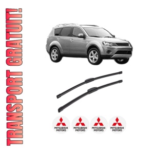 Set stergatoare auto MITSUBISHI OUTLANDER II (CW_W) din 2006-2012, pentru parbriz auto, 2 bucati, Bosch Aerotwin Retrofit, din cauciuc siliconat rezistent, 4 Stickere Auto MITSUBISHI