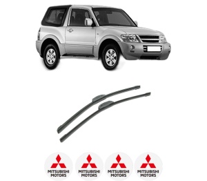 Set stergatoare auto MITSUBISHI PAJERO III Canvas Top (V6_W, V7_W) din 2000-2006, pentru parbriz auto, 2 bucati, Bosch Aerotwin Retrofit, din cauciuc siliconat rezistent, 4 Stickere Auto MITSUBISHI - Img 2