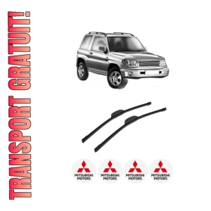 Set stergatoare auto MITSUBISHI PAJERO PININ I (H6_W, H7_W) din 1999-2007, pentru parbriz auto, 2 bucati, Bosch Aerotwin Retrofit, din cauciuc siliconat rezistent, 4 Stickere Auto MITSUBISHI
