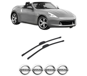 Set stergatoare auto NISSAN 370Z Roadster (Z34) din 2009-2010, pentru parbriz auto, 2 bucati, Bosch Aerotwin Retrofit, din cauciuc siliconat rezistent, 4 Stickere Auto NISSAN - Img 2