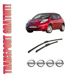 Set stergatoare auto NISSAN LEAF (ZE0) din 2010-2017, pentru parbriz auto, 2 bucati, Bosch Aerotwin Retrofit, din cauciuc siliconat rezistent, 4 Stickere Auto NISSAN