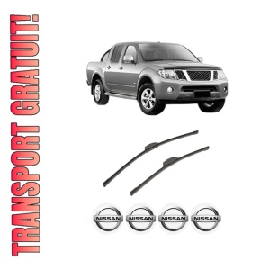 Set stergatoare auto NISSAN NAVARA NP300 (D40) din 2005-2016, pentru parbriz auto, 2 bucati, Bosch Aerotwin Retrofit, din cauciuc siliconat rezistent, 4 Stickere Auto NISSAN