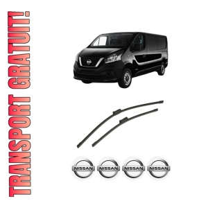 Set stergatoare auto NISSAN NV300 Kombi (X82) din 2016-2021, pentru parbriz auto, 2 bucati, Bosch Aerotwin, din cauciuc siliconat rezistent, 4 Stickere Auto NISSAN