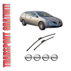 Set stergatoare auto NISSAN PRIMERA Hatchback (P12) din 2002-2008, pentru parbriz auto, 2 bucati, Bosch Aerotwin Retrofit, din cauciuc siliconat rezistent, 4 Stickere Auto NISSAN