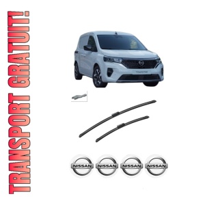 Set stergatoare auto NISSAN TOWNSTAR MPV (XFK) din 2021-2022, pentru parbriz auto, 2 bucati, Bosch Aerotwin, din cauciuc siliconat rezistent, 4 Stickere Auto NISSAN