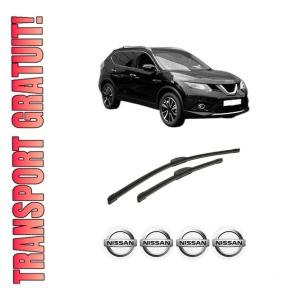 Set stergatoare auto NISSAN X-TRAIL III (T32_, T32R, T32RR) din 2014-2021, pentru parbriz auto, 2 bucati, Bosch Aerotwin Retrofit, din cauciuc siliconat rezistent, 4 Stickere Auto NISSAN