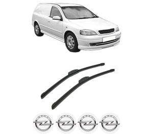 Set stergatoare auto OPEL ASTRA G Estate Van (F70) din 1998-2005, pentru parbriz auto, 2 bucati, Bosch Aerotwin Retrofit, din cauciuc siliconat rezistent, 4 Stickere Auto OPEL - Img 2