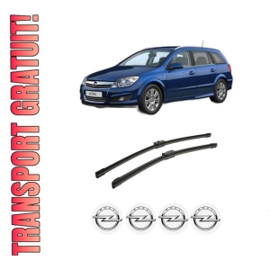 Set stergatoare auto OPEL ASTRA H CLASSIC Estate (A04) din 2006-2014, pentru parbriz auto, 2 bucati, Bosch Aerotwin, din cauciuc siliconat rezistent, 4 Stickere Auto OPEL