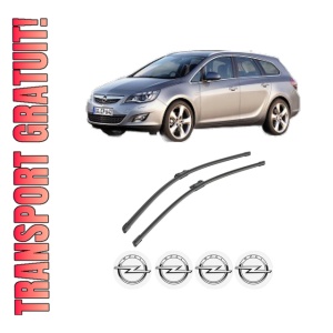 Set stergatoare auto OPEL ASTRA J Sports Tourer (P10) din 2010-2015, pentru parbriz auto, 2 bucati, Bosch Aerotwin, din cauciuc siliconat rezistent, 4 Stickere Auto OPEL