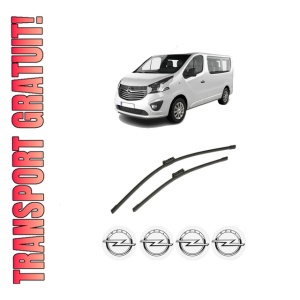 Set stergatoare auto OPEL VIVARO B Bus (X82) din 2014-2019, pentru parbriz auto, 2 bucati, Bosch Aerotwin, din cauciuc siliconat rezistent, 4 Stickere Auto OPEL