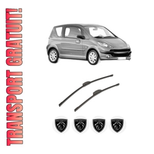 Set stergatoare auto PEUGEOT 1007 (KM_) din 2005-2007, pentru parbriz auto, 2 bucati, Bosch Aerotwin Retrofit, din cauciuc siliconat rezistent, 4 Stickere Auto PEUGEOT
