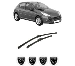 Set stergatoare auto PEUGEOT 206+ (2L_, 2M_) din 2009-2013, pentru parbriz auto, 2 bucati, Bosch Aerotwin Retrofit, din cauciuc siliconat rezistent, 4 Stickere Auto PEUGEOT - Img 2