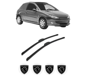 Set stergatoare auto PEUGEOT 206 Van din 2001-2009, pentru parbriz auto, 2 bucati, Bosch Aerotwin Retrofit, din cauciuc siliconat rezistent, 4 Stickere Auto PEUGEOT - Img 2