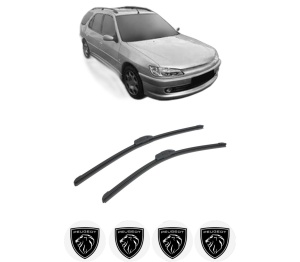 Set stergatoare auto PEUGEOT 306 Estate Van (N_, 7_) din 1997-1999, pentru parbriz auto, 2 bucati, Bosch Aerotwin Retrofit, din cauciuc siliconat rezistent, 4 Stickere Auto PEUGEOT - Img 2