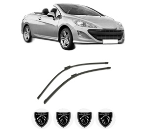 Set stergatoare auto PEUGEOT 308 CC (4B_) din 2009-2014, pentru parbriz auto, 2 bucati, Bosch Aerotwin, din cauciuc siliconat rezistent, 4 Stickere Auto PEUGEOT - Img 2