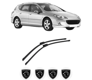 Set stergatoare auto PEUGEOT 407 SW (6E_, 6D_) din 2004-2010, pentru parbriz auto, 2 bucati, Bosch Aerotwin Multi, din cauciuc siliconat rezistent, 4 Stickere Auto PEUGEOT - Img 2