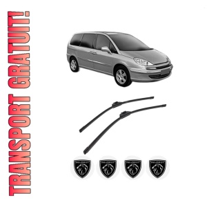 Set stergatoare auto PEUGEOT 807 Van (EB_) din 2004-2010, pentru parbriz auto, 2 bucati, Bosch Aerotwin Retrofit, din cauciuc siliconat rezistent, 4 Stickere Auto PEUGEOT
