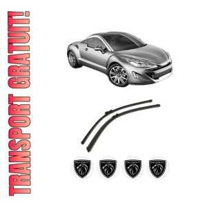Set stergatoare auto PEUGEOT RCZ din 2010-2015, pentru parbriz auto, 2 bucati, Bosch Aerotwin, din cauciuc siliconat rezistent, 4 Stickere Auto PEUGEOT