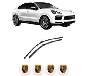 Set stergatoare auto PORSCHE CAYENNE Coupe (9YB) din 2019, pentru parbriz auto, 2 bucati, Bosch Aerotwin, din cauciuc siliconat rezistent, 4 Stickere Auto PORSCHE - Img 2